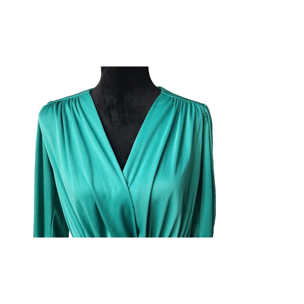 Vintage Sunshine Alley Womens Green Long Sleeve Dress 413682P Size 6 Made IN USA - Picture 8 of 12